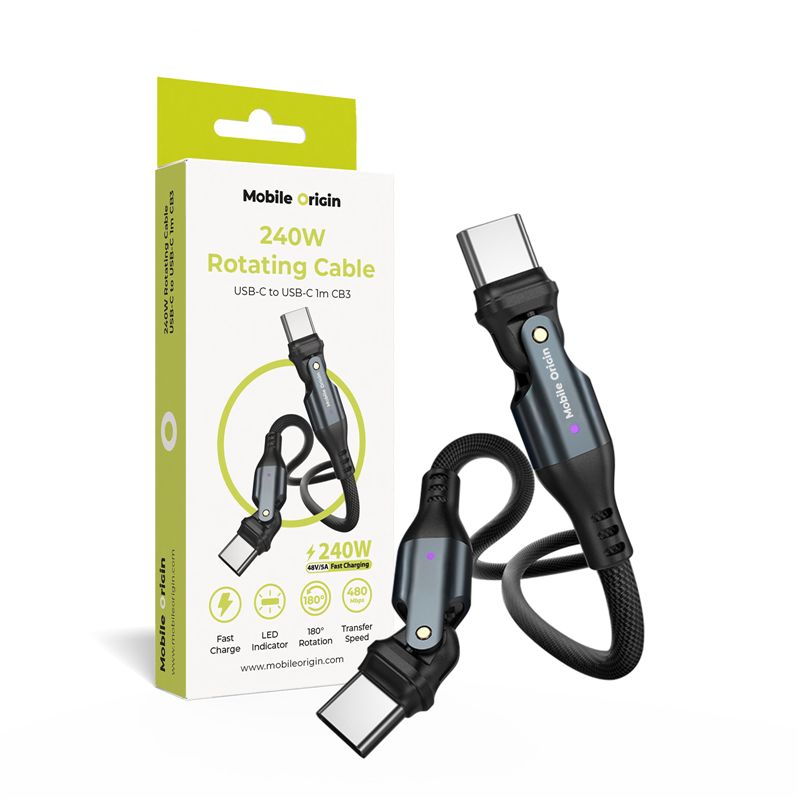 Cablu rotativ Mobile Origin USB-C la USB-C 240W incarcare rapida